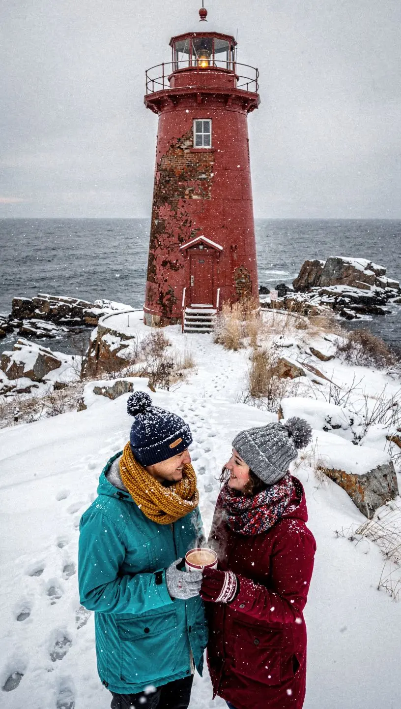 Горный пик с захватывающим видом на окрестности и океан внизу.