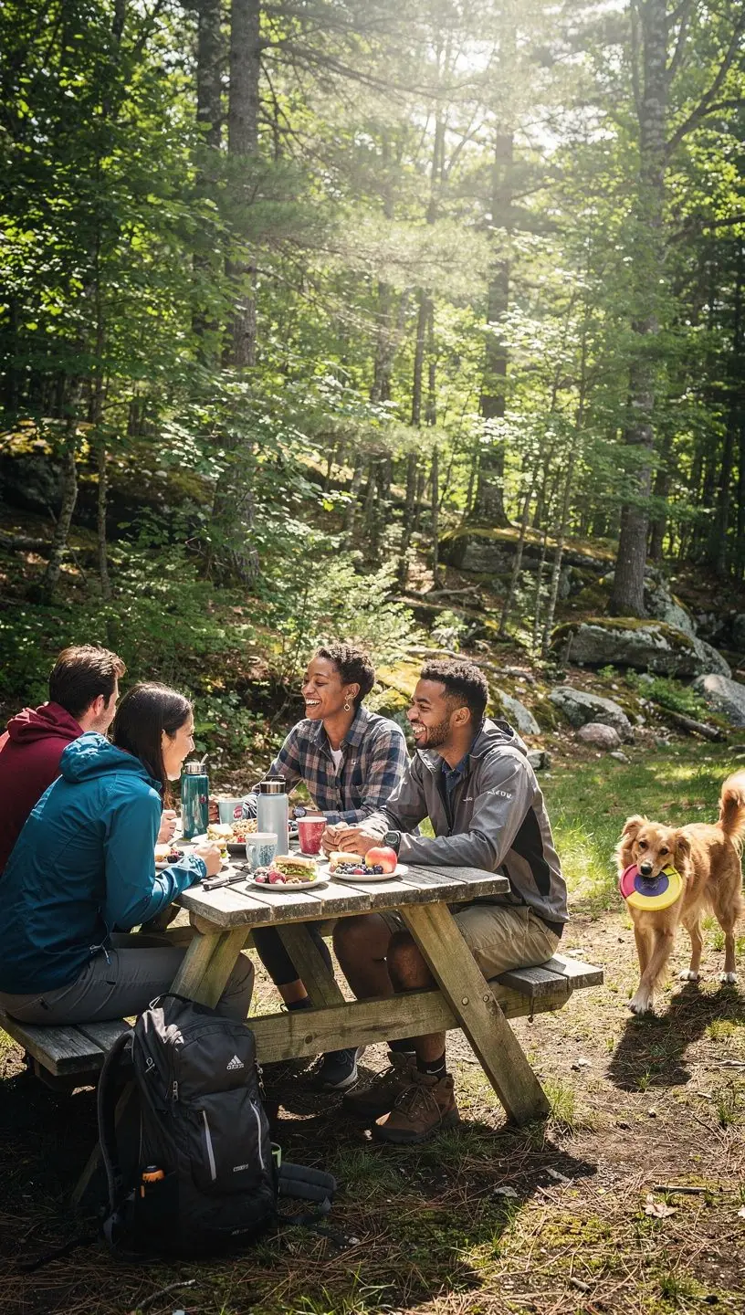 Пейзаж с видом на Атлантический океан и скалистые берега парка Акадия.