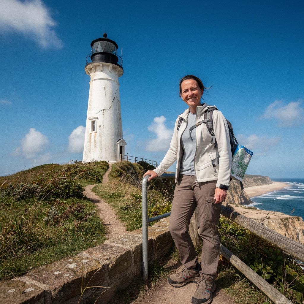 Путешественники, исследующие скалистые берега и наслаждающиеся видом на океан.